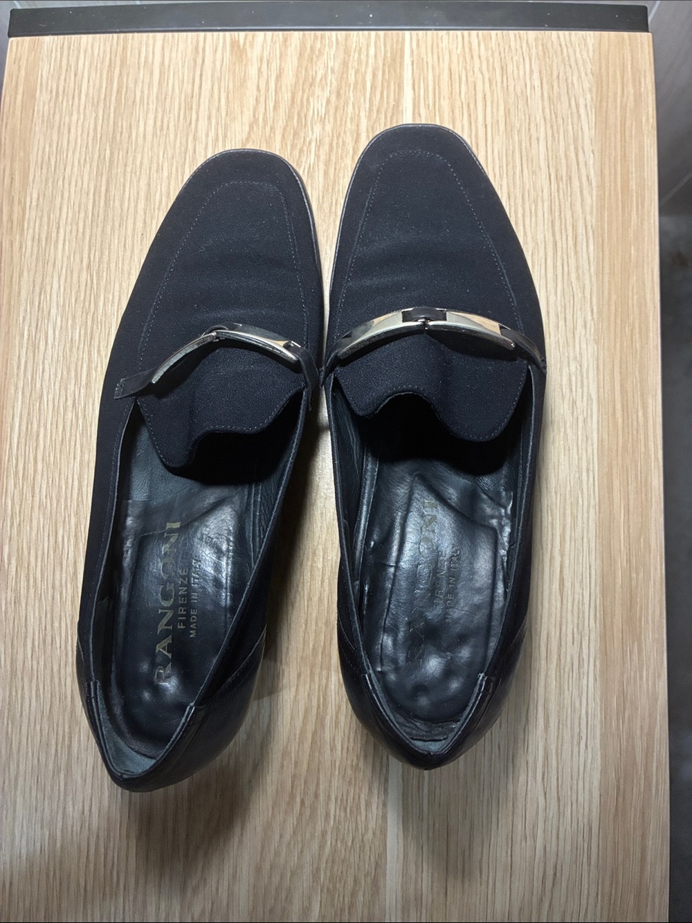 Rangoni Black Heels with Gold Accent